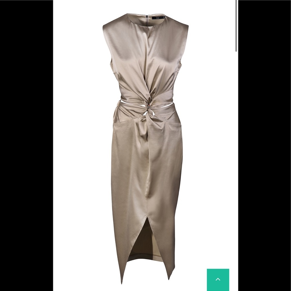 SKY 3-in1 OLIVE SATIN DRESS